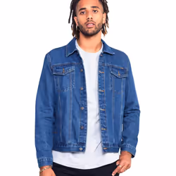 Duke Mens Western Trucker Style Denim Jacket - Medium, Stonewash