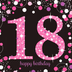 Amscan Sparkling Celebration 18th Birthday Napkins (Pack of 16)