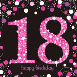 Amscan Sparkling Celebration 18th Birthday Napkins (Pack of 16)
