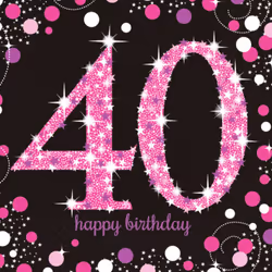 Amscan Sparkling Celebration Happy 40th Birthday Napkins (Pack of 16)