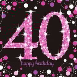 Amscan Sparkling Celebration Happy 40th Birthday Napkins (Pack of 16)