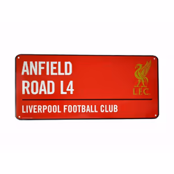 Liverpool FC Official Football Coloured Metal Street Sign