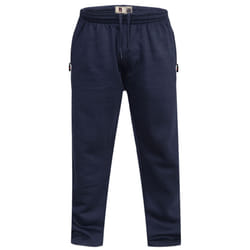 Duke Mens Kingsize Albert Open Hem Jogging Bottoms - 4XL, Navy