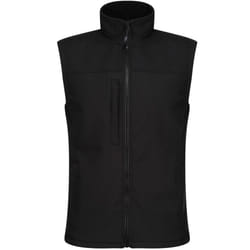 Regatta Mens Flux Softshell Bodywarmer / Sleeveless Jacket Water Repellent And Wind Resistant - 2XL, All Black