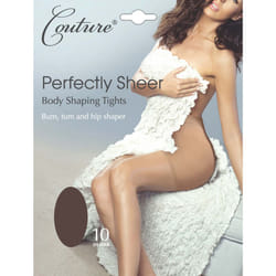 Couture Womens/Ladies Perfectly Sheer Body Shaping Tights (1 Pair) - Large, Barely Black