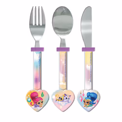 Shimmer And Shine Childrens/Girls Official 3 Piece Cutlery Set