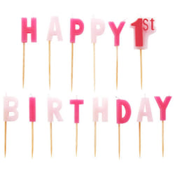 Amscan Happy 1st Birthday Pink Pick Candles