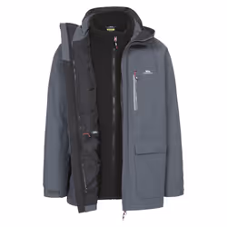 Trespass Mens Edgewater II 3 In 1 Waterproof Jacket - XXS, Carbon
