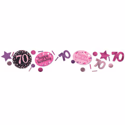 Amscan 1.2oz Pink 70th Birthday Sparkling Confetti