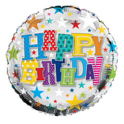 Simon Elvin 18 Inch Happy Birthday Starry Round Foil Balloon