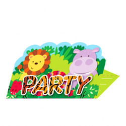Amscan Jungle Friends Invites & Envelopes (Pack Of 8)
