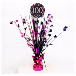 Amscan Sparkling Pink Celebration 100th Birthday Centrepiece Spray