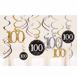 Amscan Hanging Swirl Decorations - 12 Pack - 90, Sparkling Celebration
