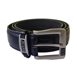 Duke Mens Kenny Bonded Leather Metal Buckle Belt - 42, Black