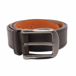Duke Mens Harrison Large Buckle Leather Belt - 32, Brown