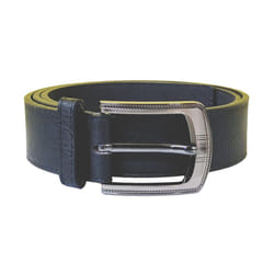 Duke Mens Samuel Large Buckle Leather Belt - 36, Black
