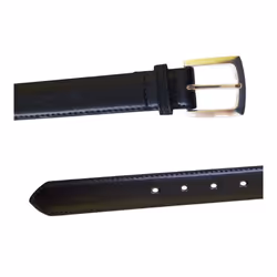 Duke Mens D555 Lewis Square Buckle Plain Belt - 40, Black