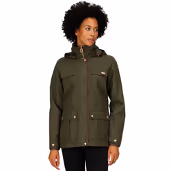 Regatta Womens Alixa Waterproof High Collar Outdoor Walking Jacket - Dark Khaki - 10, Dark Khaki