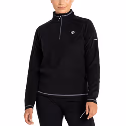 Dare 2B Womens Freeform Lightweight 1/4 Zip Pullover Fleece Jumper Sweater Top - 8, Black