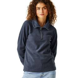 Regatta Womens Solenne 1/2 Zip Outdoor Walking Hiking Stripe Fleece Pullover - 8, Navy Silver