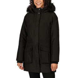 Regatta Womens Sefarina Waterproof Fur Trimmed Hooded Parka Jacket - Black - 10, Black