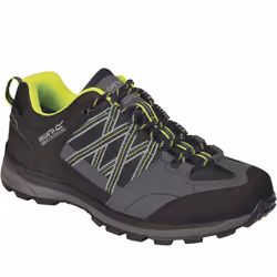 Regatta Mens Samarid II Low Rise Waterproof Outdoor Walking Trainers Shoes - 6 UK, Black/Lime Punch