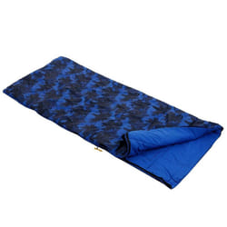 Regatta Great Outdoors Kids Maui 2 Season Sleeping Bag - One Size, Oxford Blue/Palm Tree