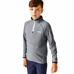 Regatta Kids Loco Half Zip Mini Stripe Outdoor Pullover Fleece - 7-8Yrs, Grey