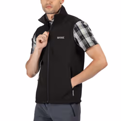 Regatta Mens Bradwell III Softshell Outdoor Walking Wind Resistant Gilet - M, Black