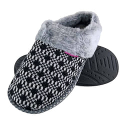 Dunlop - Ladies Cute Cosy Memory Foam Knitted Mule Slippers - 7, Black