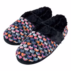 Ladies Cute Fluffy Plush Winter Warm Luxury Comfort Knitted Slippers - 3 UK, Black