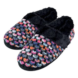 Ladies Cute Fluffy Plush Winter Warm Luxury Comfort Knitted Slippers - 3 UK, Black