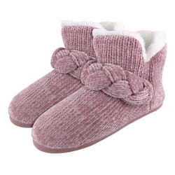 Ladies Knitted Warm Fleece Slippers / Slipper Boots / Booties - 4 UK, Pink