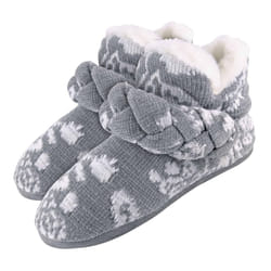 Ladies Knitted Warm Fleece Slippers / Slipper Boots / Booties - 4 UK, Grey