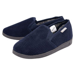 Dunlop - Mens Tartan Lined Slippers With Memory Foam - 8 UK, Navy