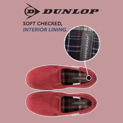 Dunlop - Mens Tartan Lined Slippers With Memory Foam - 8 UK, Navy
