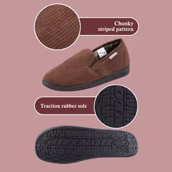 Dunlop - Mens Tartan Lined Slippers With Memory Foam - 11 UK, Navy