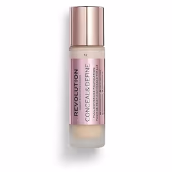 Makeup Revolution Conceal & Define Foundation, Cream Foundation Makeup, Full Coverage, For Fair Skin Tones, Vegan & Cruelty-F ...