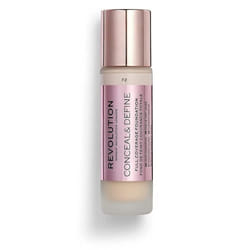 Makeup Revolution Conceal & Define Foundation, Cream Foundation Makeup, Full Coverage, For Fair Skin Tones, Vegan & Cruelty-Free, F2, 23ml