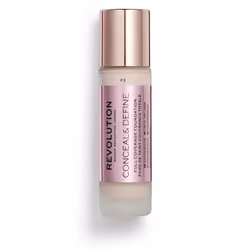 Revolution Beauty  Conceal & Define Foundation  Full Coverage  Long-Lasting Matte Finish  Vegan & Cruelty Free  F3 Fair Skin Tones  0.8 Fl.Oz.