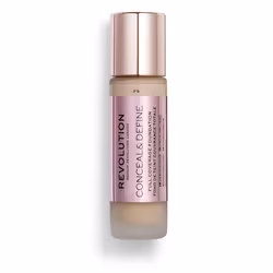 Revolution Beauty  Conceal & Define Foundation  Full Coverage  Long-Lasting Matte Finish  Vegan & Cruelty Free  F9 Medium Skin Tones  0.8 Fl.Oz.