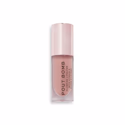 Revolution Beauty  Pout Bomb Plumping Lip Gloss  High Shine  Rich Glossy Pigment  Infused with Vitamin E  Doll Nude  0.15 Fl. Oz.