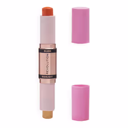 Makeup Revolution- Blush & Highlight Stick- Coral Dew | Creamy blendable matte blush | Highlighter to lift the cheeks | Add ...