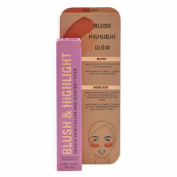 Makeup Revolution- Blush & Highlight Stick- Coral Dew | Creamy  blendable matte blush | Highlighter to lift the cheeks | Add dimension & create shadow