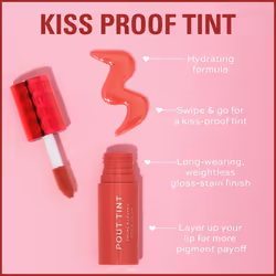Makeup Revolution, Pout Tint, Lightweight Lip Tint, Buildable Colour, Hydrating Formula with Gloss to Stain Finish, Sweetie Coral, 3ml - Additional view 4