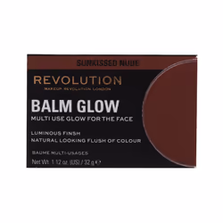 Revolution  Balm Glow  Multi-Use Balm for Cheeks  Eyes & Lips  Buildable Formula  Dewy Finish  Sunkissed Nude  1.12 Oz.