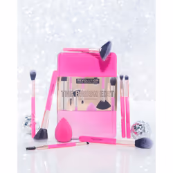 The Brush Edit Gift Set, 7 Brushes For Eyes, Highlighter & Face, 1 Sponge For Blending, 8 Products Included