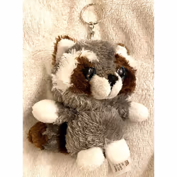 tes Raccoon Soft Plush key chain/key ring