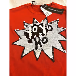 chr H & M Christmas jumper Red for women with ''yo yo yo'' swipe