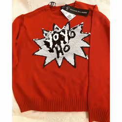 chr H & M Christmas jumper Red for women with ''yo yo yo'' swipe